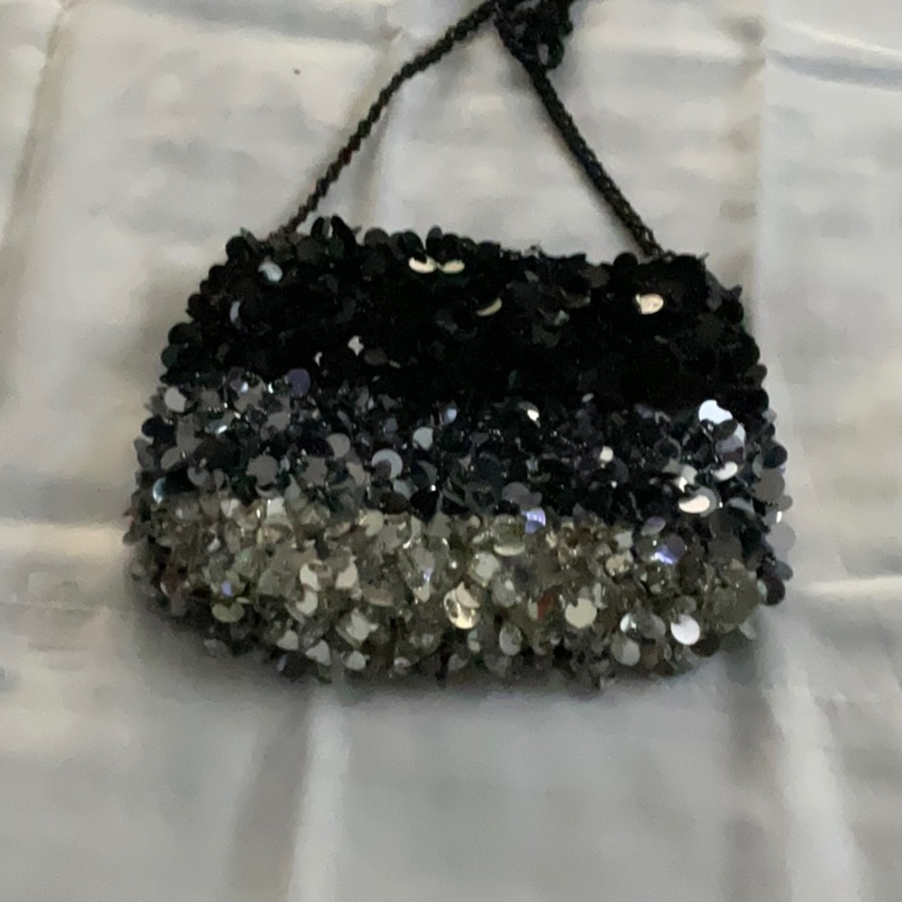 Black and Silver shoulder evening bad